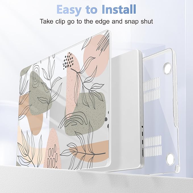 for MacBook Pro 16 inch Case 2021 2022 2023 2024 Release A3186 A3403 M4 A2991 M3 A2780 M2 A2485 M1 Pro/Max, Hard Shell Case with Screen Protector & Keyboard Cover, Tropical Leaves