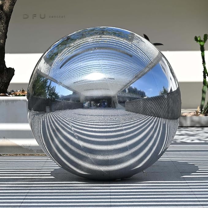 Yescom 47" Inflatable Mirror Ball Giant Reusable Hanging Large Disco Balloon Decoration for Party Wedding Event Concerts Stage Decor Silver
