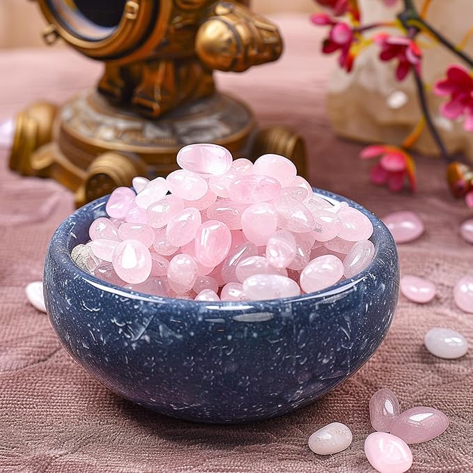 Polished Rose Quartz Crystal Chips 200 Pcs - 0.3" 10 oz Tumbled Stone Chips Crushed Sea Glass Stones Healing Reiki Crystal Jewelry Making Home Decoration