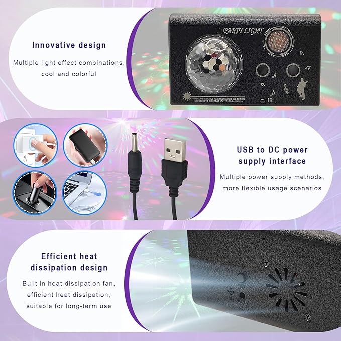 Disco Laser Lights Projector for Party: Sound Activated Dance Floor Light Disco Ball Lamp DJ Lazer Show Music Sync LED Club Strobe for Karaoke Indoor Outdoor Halloween Rave Kids Decorations