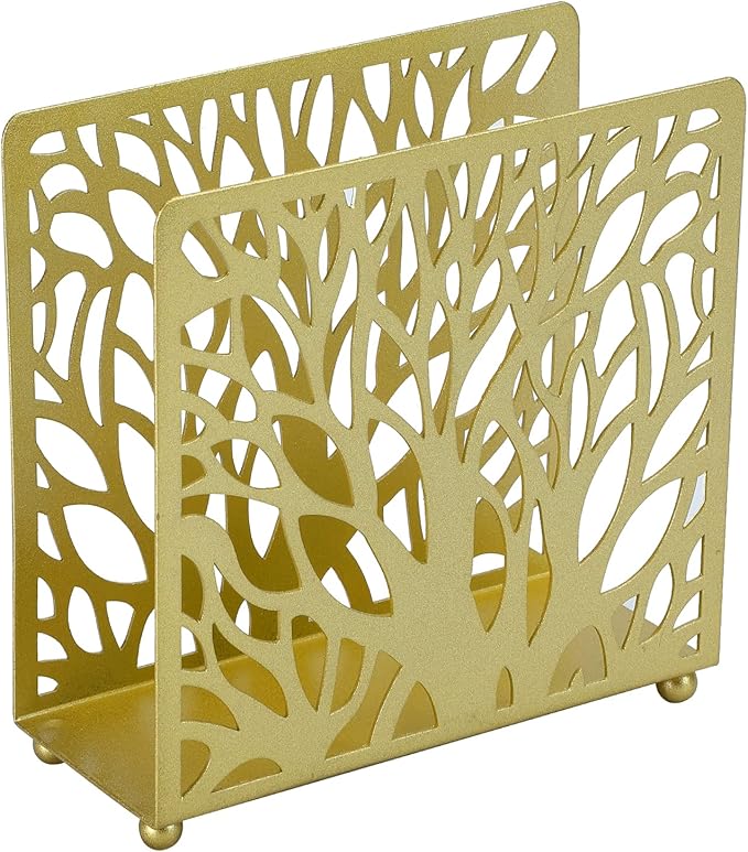 Napkin Holder for Table, Gold Metal Paper Napkin Holders Stand for Paper Mail Bills,Suitable for Home Restaurant Farmhouse Kitchen Cocktail Picnic Bar Party