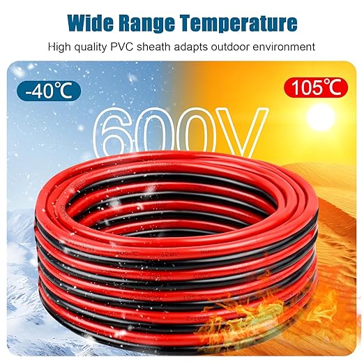 14 Gauge Wire 2 Conductors Copper Wire, 14 AWG Battery Cable Oxygen Free Copper Wire for Solar Panel, Automotive, Trailer, RV and Speaker (14 Gauge 50FT)