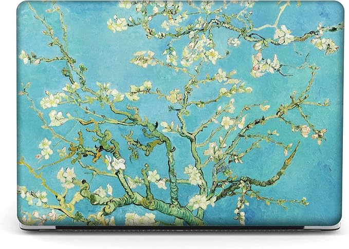 Compatible with MacBook Pro 13 inch Art Case Skin, 2022, 2021, 2020-2016 Release A1706/A1989/A2159 Flower Durable Hard Shell with Keyboard Cover & Screen Protector (Almond Blossom by Van Gogh)