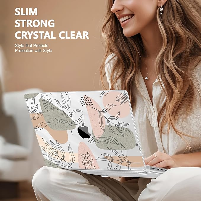 for MacBook Pro 16 inch Case 2021 2022 2023 2024 Release A3186 A3403 M4 A2991 M3 A2780 M2 A2485 M1 Pro/Max, Hard Shell Case with Screen Protector & Keyboard Cover, Tropical Leaves