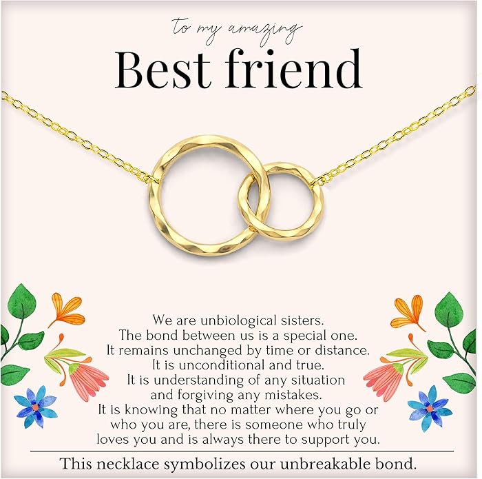 HOPE LOVE SHINE Best Friend Gift for Women - Meaningful BFF Friendship Necklace, Jewelry 16+2", 14k Gold Plated Sterling Silver