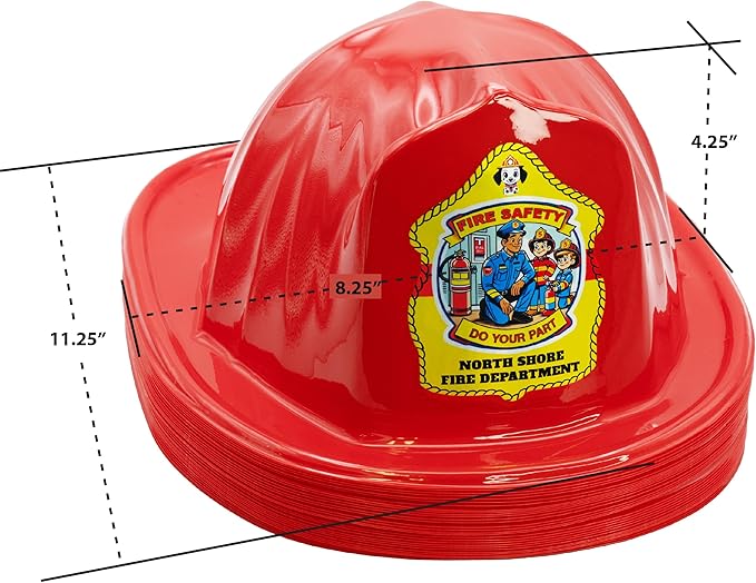 Kenco Kids Customizable Plastic Firefighter Hats -Choose your style, add your name or department