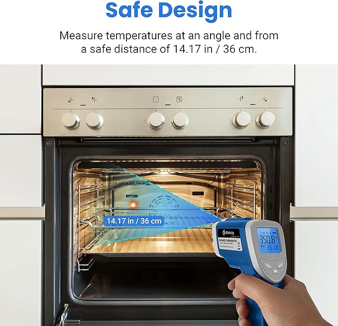Etekcity Infrared Thermometer 1080, Heat Temperature Temp Gun for Cooking, Laser IR Surface Tool for Pizza Oven, Meat, Griddle, Grill, HVAC, Engine, Accessories, -58°F to 1130°F, Blue