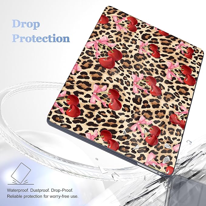 May Chen Case for MacBook Pro 13 inch M2 2023,2022,2021,2020 A2338 M1 A2251 A2289, Plastic Hard Shell Case for MacBook Pro 13" with Touch Bar Fits Touch ID, Cherry & Cheetah