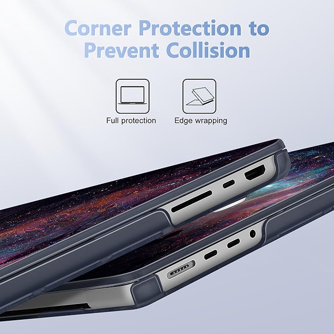 for MacBook Pro 16 inch Case 2021 2022 2023 2024 Release A3186 A3403 M4 A2991 M3 A2780 M2 A2485 M1 Pro/Max, Hard Shell Case with Screen Protector & Keyboard Cover, Galaxy Space