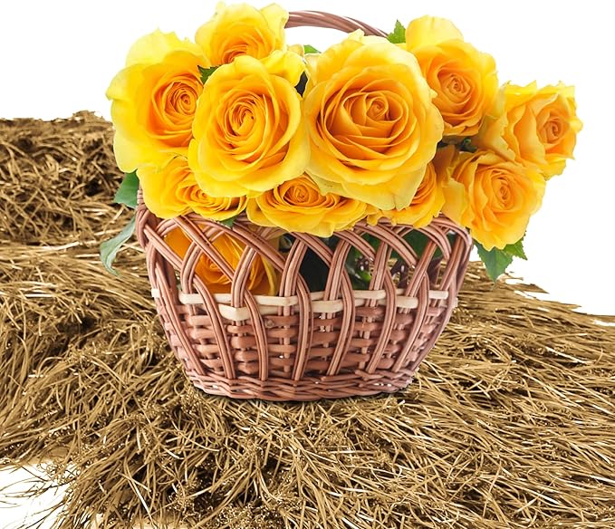 XLX TURF Fake Hay Straw Table Placemats, Artificial Thatch Table Centerpiece Decor Tiki Western Mexican Jungle Tropical Birthday Party Event, DIY Crafts, 13x13 Inch