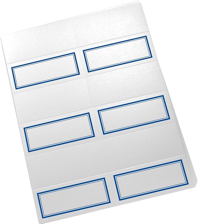 Double Line Border Printable Place Cards, Royal Blue (Choose Color), Set of 150 (25 Sheets), Laser & Inkjet Printers - Wedding, Party, Dinner, and Special Events