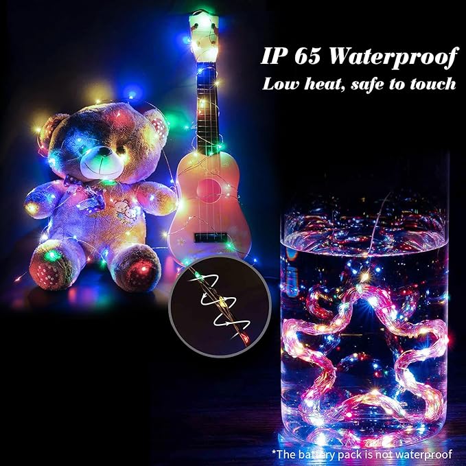 ZGWJ 6 Pack Fairy Lights Battery Operated with Remote, 7ft 20LED Mini Fairy String Lights with Timer 8 Modes Waterproof for Halloween Christmas Tree DIY, Parties, Bedroom Decorations Multicolored