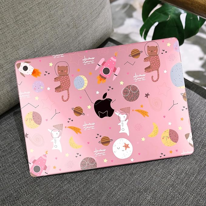 MEEgoodo Case for MacBook Pro 13 inch Case 2022 2021 2020 New A2338 M2/M1 A2251 A2289, Laptop Hard Shell with Keyboard & Camera Cover Compatible with 13 inch MacBook Pro, Space & Animals