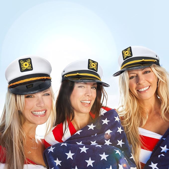 80 Pack Captain Hats Bulk Adjustable Yacht Sailor Captain Hat Sea Cap Ship Boat Hat for Adult Halloween Party Supplies