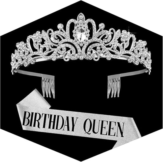 Gold Crown for Women Crystal Princess Tiaras Rhinestone Queen Headband Wedding Bridal Hair Accessories Birthday Prom Pageant Party Coming of Age Ceremony Photo Props