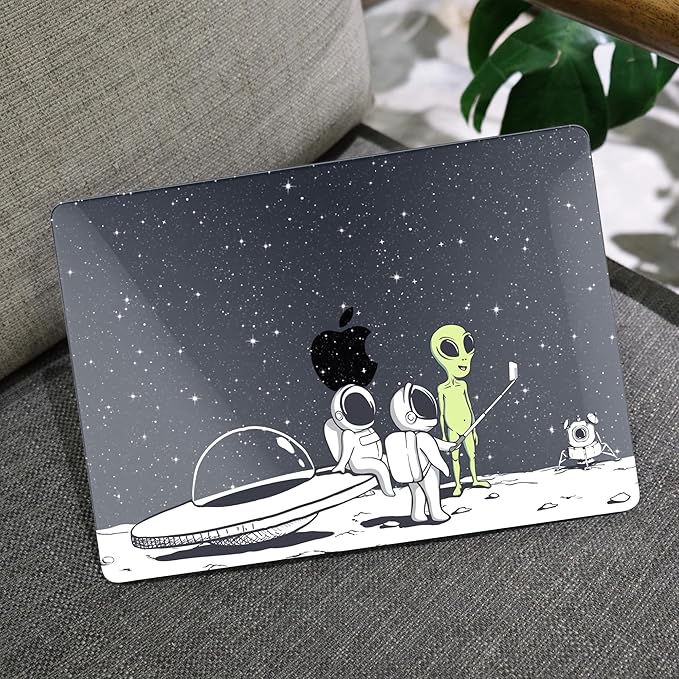 MEEgoodo for MacBook Air 13 inch Case 2021 2020 2019 2018 Released A2337 M1 A2179 A1932 with Touch ID, Plastic Hard Shell & Keyboard Cover Compatible with MacBook Air Case 13.3, Astronauts & Alien