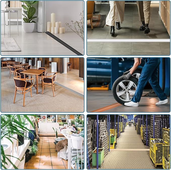 Floor Cord Covers for Wires 6FT Cable Hider Wire Cover Self Adhesive Cord Hider Floor for Offices, Homes, Workshops, Warehouses Cable Cavity 0.39" W x 0.27" H