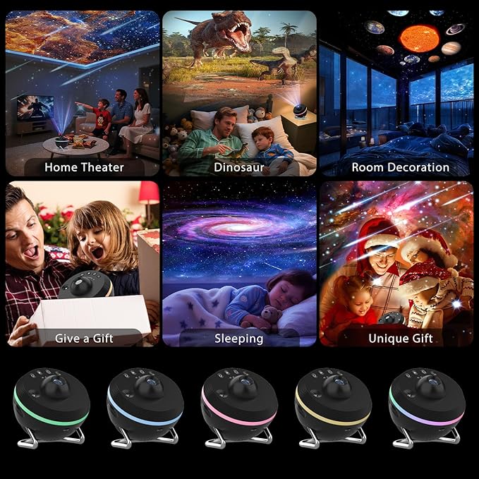 DAYBETTER Galaxy Projector for Bedroom, 4k HD 13 in 1 Star Projector Galaxy Light, Star Night Light Projector with Meteor, Planetarium Projector for Kids Bedroom Birthday Christmas Gift (Dark Black)