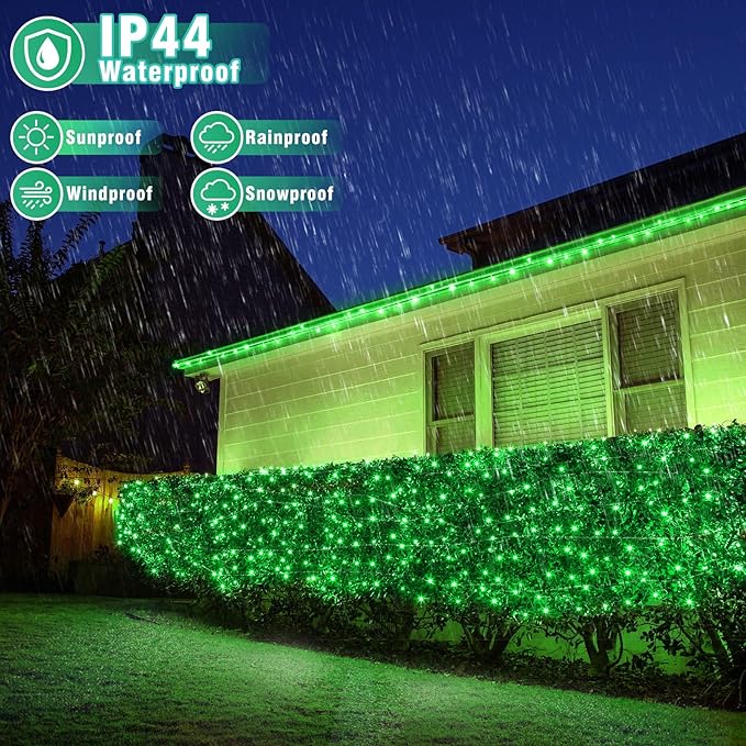 66FT 200 LED Christmas Lights Outdoor, Plug in Christmas String Lights Indoor, Waterproof & 8 Modes & Timer Function, Connectable Fairy Twinkle Light for Home Room Yard Christmas Decor, Green