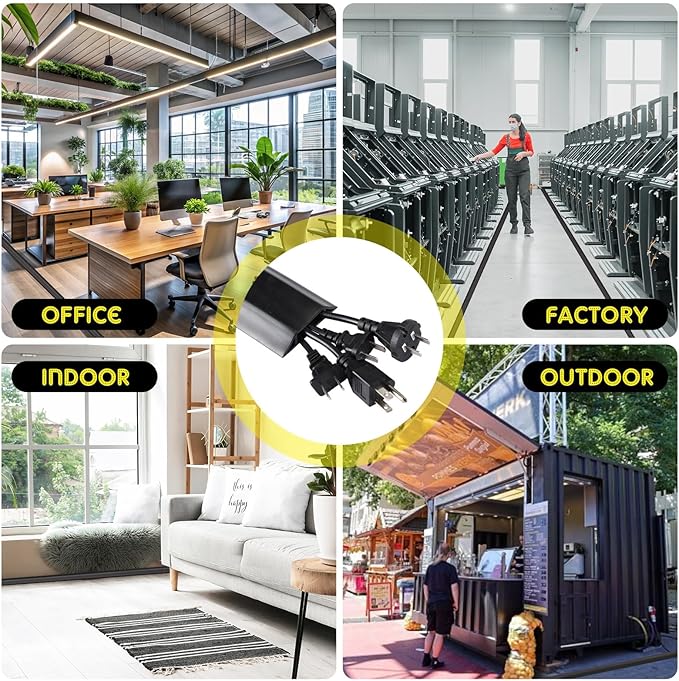 Pangda 10 FT Floor Cable Cover Heavy Duty Cord Cover Protector Power Cable Protector Soft Extension, Organize and Protect Wire on Floor for Home Office or Outdoor Settings (Black)