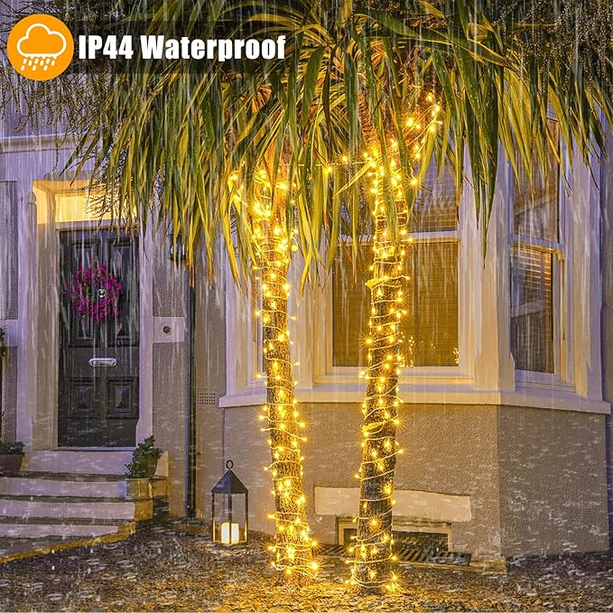 328ft 1000 LED Christmas Lights Outdoor Waterproof, Warm White Christmas String Lights Indoor Clear Wire 8 Modes, Plug in Twinkle Fairy String Lights for Bedroom Wedding Classroom Garden Decorations