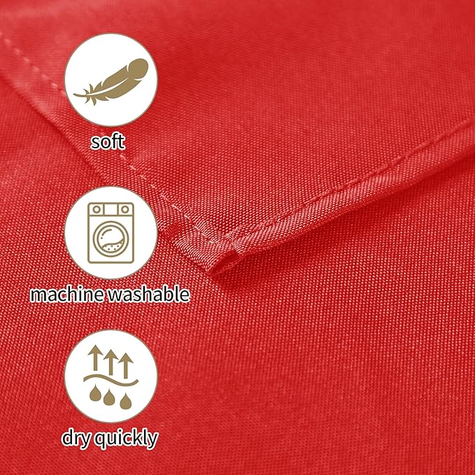 50pcs Polyester Cloth Napkins - 17 x 17 inch Red Dinner Washable Napkins with Hemmed Edges for Restaurant/Wedding/Hotel(50,Red)