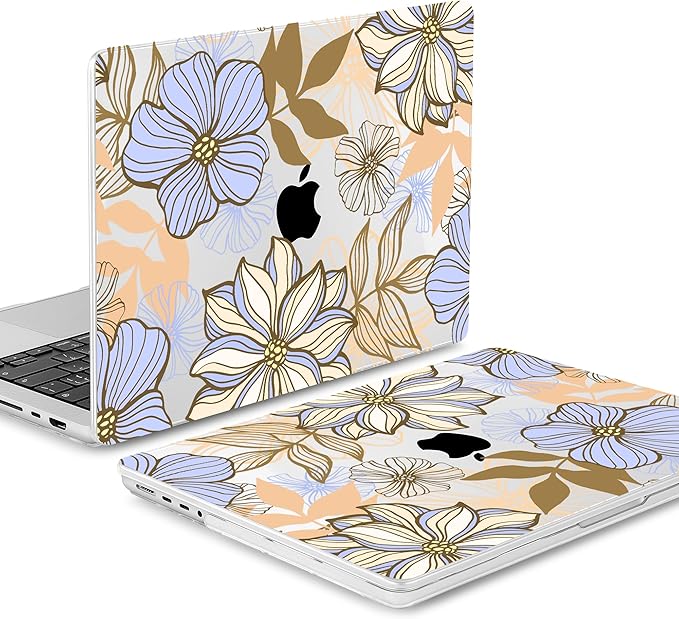 Mektron Case for MacBook Pro 16" M4 A3403 A3186 M3 A2991 M2 A2780 M1 A2485 (2021/2023/2024) Pro/Max with Touch ID, Hard Shell Plastic Laptop Cover Keyboard Cover Screen Protector, Abstract Floral