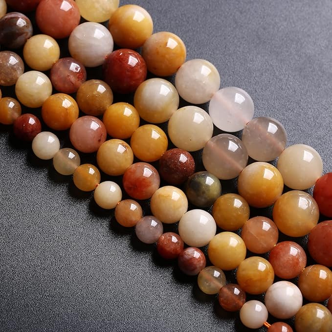 4MM 88PCS Natural Stone Golden Thread Jade Crystal Loose Beads for Jewelry Making DIY Bracelet Necklace 1 Strand 15’’