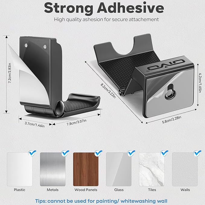 OIVO Controller & Headset Wall Mount Holder Stand, Foldable Headphone Stand, Gaming Controller Holder Hanger Hook, Universal Storage Organizer Controller/Earphone/Game Accessories-5 Packs