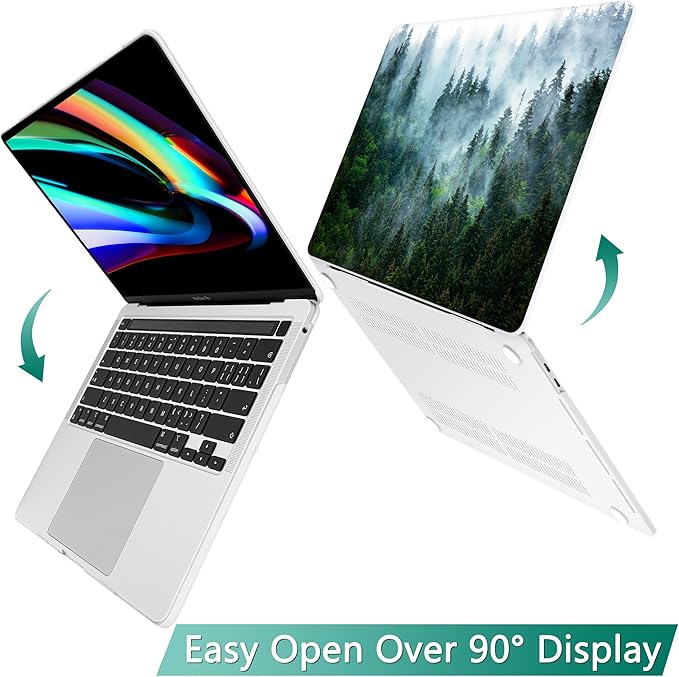 May Chen Compatible with MacBook Pro 13 inch Case 2022 2021 2020 Release Models A2338 M2 M1 A2251 A2289, Plastic Hard Shell Case for MacBook Pro 13 inch with Touch Bar Fits Touch ID, Forest