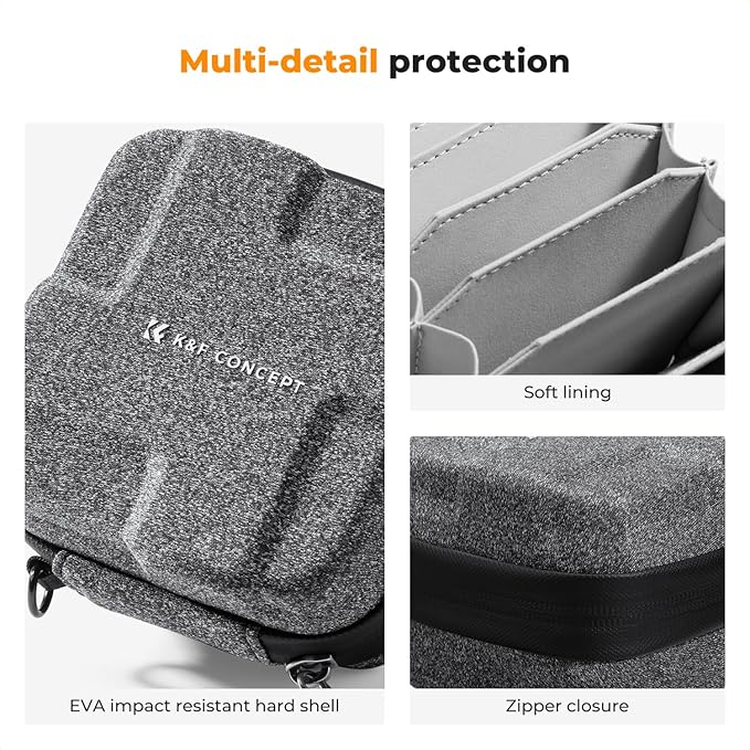 K&F Concept 10 in 1 Lens Filter Case, Hard Shell Camera Filter Pouch Up to 82mm with Hand Strap, Waterproof Camera Lens Filter Storage Wallet for ND UV CPL Filter Pouch