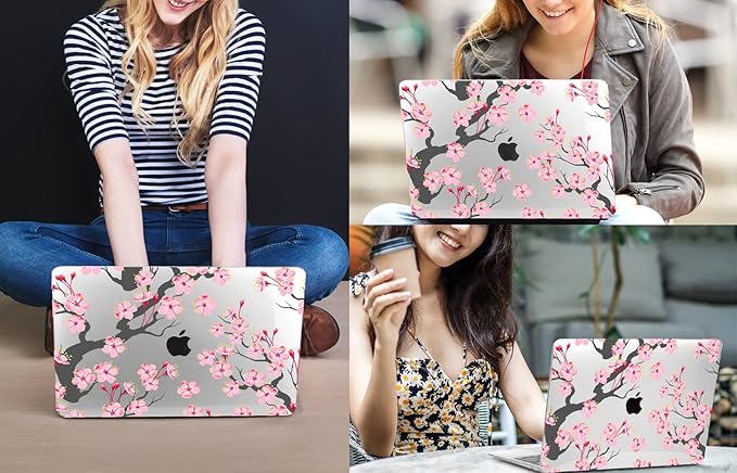 CISSOOK Compatible with MacBook Air 13.6 Inch Case A2681 A3113 A3240 2022-2025 Release, Hard Shell Case with Keyboard Cover for MacBook Air 13.6 M2 M3 M4 - Cherry Blossoms