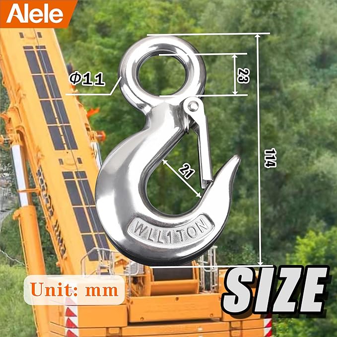 Alele Grab Hooks,1T Crane Scale,Slip Hooks,Stainless Steel Lifting Hook Rigging Accessory (Grab Hooks 1000kg)