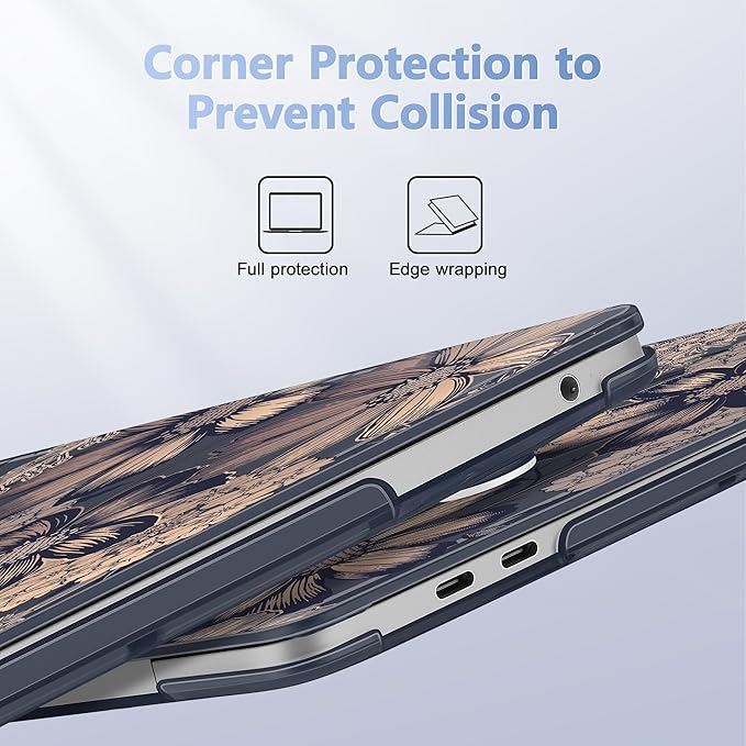 Case for MacBook Pro 13 inch with/Without Touch Bar (2016-2022, M2 A2338 M1 A2289 A2251 A2159 A1989 A1706 A1708), Hard Shell + Keyboard Cover + Dust Plug - Spring Floral