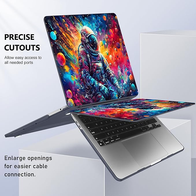 Case for MacBook Pro 13 inch with/Without Touch Bar (2016-2022, M2 A2338 M1 A2289 A2251 A2159 A1989 A1706 A1708), Hard Shell + Keyboard Cover + Dust Plug, Astronaut