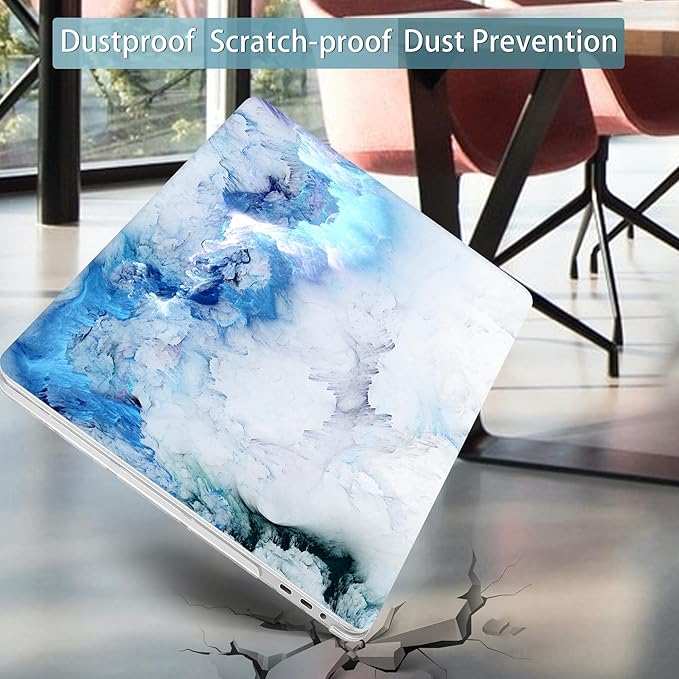 Mektron Case for MacBook Pro 16 inch A2141 (2020 2019 Release) with Touch bar & Touch ID, Ultra Thin Clear Hard Laptop Cover Keyboard Skin Screen Protector, Cloud & Lightning