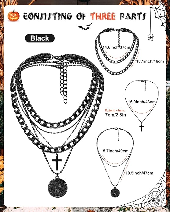 MJartoria Layered Necklaces for Women Trendy Retro Coin Pendant Necklace Dainty Chunky Chain Necklaces for Jewelry Birthday Gifts