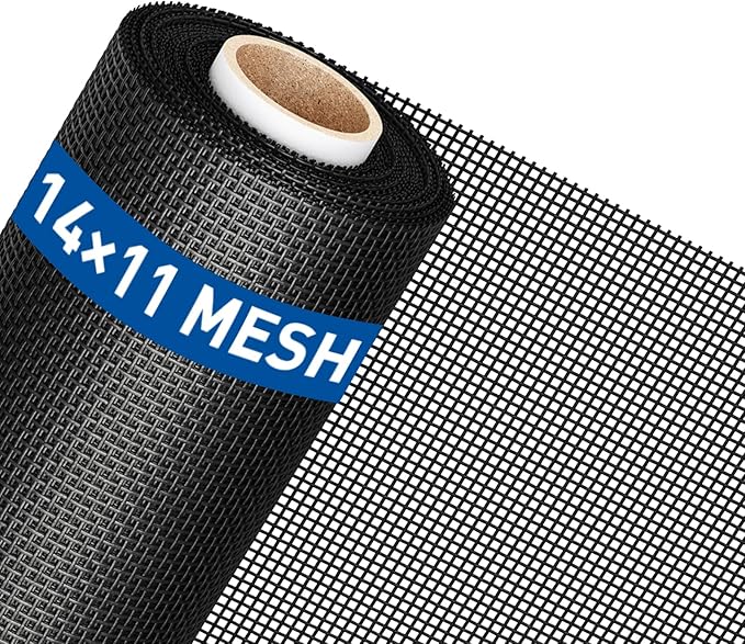 MAGZO Pet Proof Window Screen Replacement Mesh Roll, 37.4in × 16.4ft Upgraded Thicker 360g/m² Heavy Duty Polyester Screen Mesh for Dog Cat Protector, Ideal for Patio Porch Sliding Repair Kit 14x11Mesh