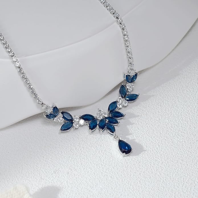 UDYLGOON Sparkling Bridal Jewelry Set for Bride & Bridesmaids, Imitation Cubic Zirconia Necklace, Earrings, Bracelet - Real Gold Plated, Hypoallergenic Gift for Her