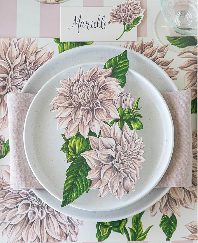 Hester & Cook Table Accent Place Cards - Dinner Name Cards for Table Setting Set of 12 - Made in USA (Dahlia)