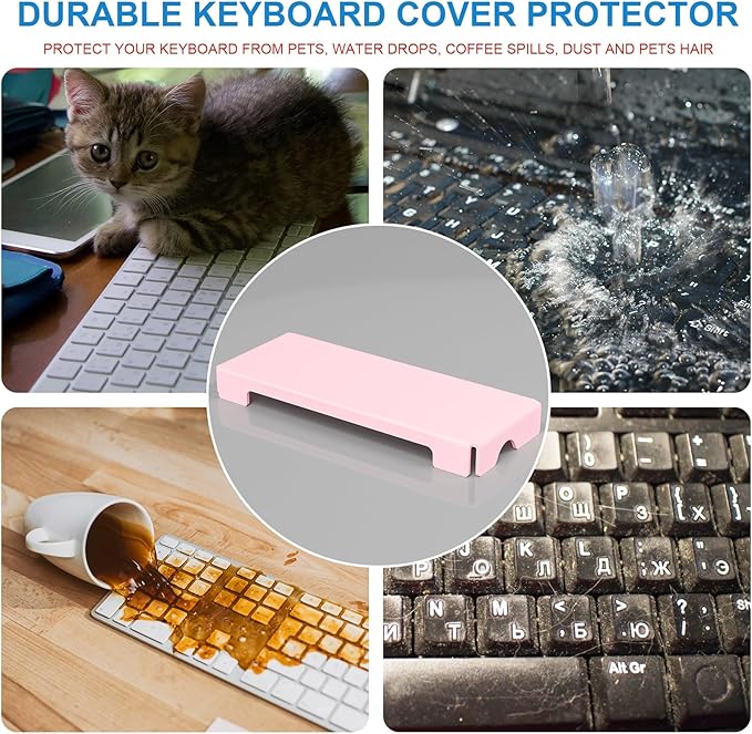 WINFFOR Acrylic Keyboard Cover Protector - Mechanical Keyboard Dust Cover Computer Keyboard Cover Keyboard Protector Fits 17'' Keyboard (Lightpink)