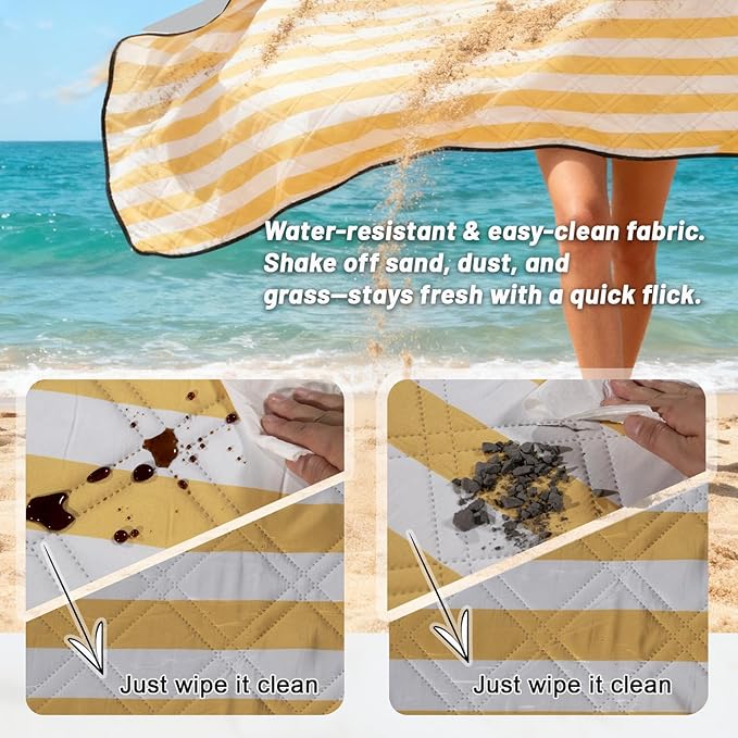 Extra Large Picnic Blanket 80"x80" – Waterproof Outdoor Mat for Beach, Park, Grass, Lawn, Camping, Sandproof & Foldable, Perfect Wedding Registry Gift, Portable Rug for Family Picnics