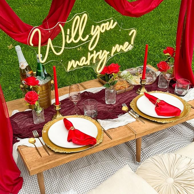 6 Pack Burgundy Cheesecloth Table Runner 10FT Boho Cheese Cloths Gauze Fabric Table Runners 120 Inch Rustic for Christmas Fall Thanksgiving Wedding Birthday Party Baby Shower Home Decorations