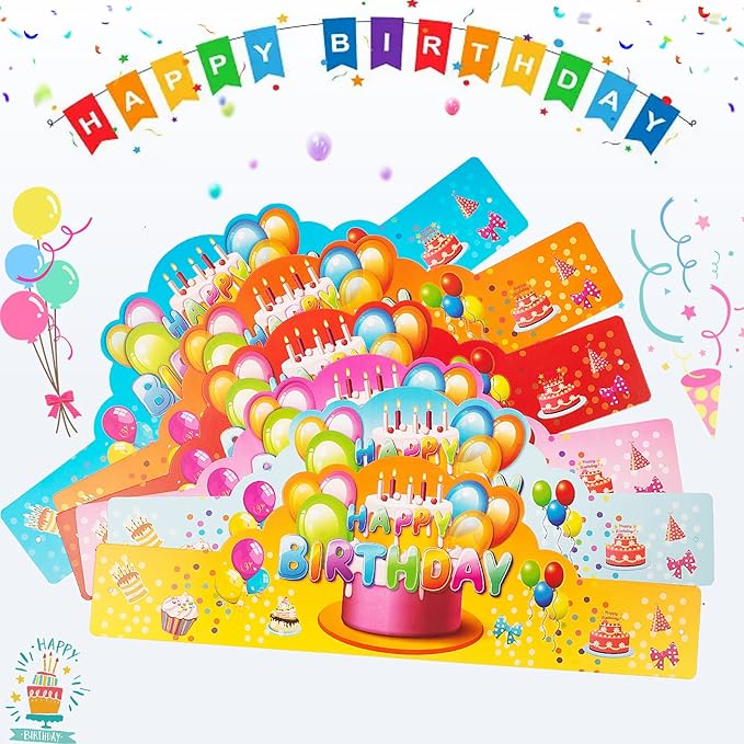 Birthday Crowns for Kids - 36 PCS Colorful Paper Crowns,Birthday Party Hats for Classroom,Party Supplies for Teachers & Students