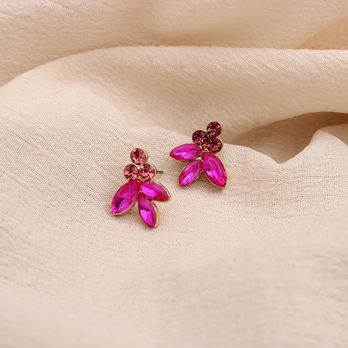 Bridal Wedding Crystal Leaf Choker Necklace Dangle Earring Bracelet Brides Bridesmaid Jewelry Set for Women