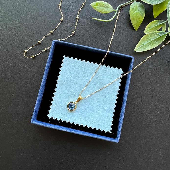 14K Gold-Plated Women's Double-Layer Birthstone Necklace Delicate Round Birthstone Pendant with a Simple Necklace, a Birthday Gift for Women Teenage Girls