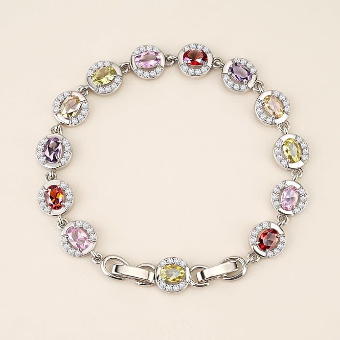 Tennis Bracelet for Women 14K Gold Plated Cubic Zirconia Bracelet,Classic Crystal Tennis Bracelet, Rhinestone Delicate Bracelet Gift for Her