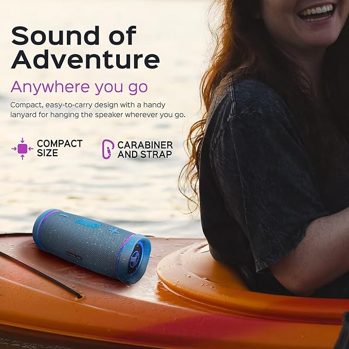 TREBLAB HD77 - Portable Bluetooth Speaker - Powerful 360° Sound, 30W Audio with Impactful Bass, 20H Battery, IPX6 Waterproof, Shockproof, TWS Stereo, Speaker Bluetooth Wireless for Outdoor, Beach Pool