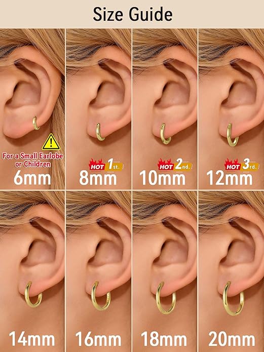 FaithHeart Sterling Silver Hoop Earrings for Women, Hypoallergenic Huggie Hoop Earrings Lightweight Small Cartilage Earrings Hoop Earring Dainty Everyday Earrings 6/8/10/12/14/15/16/18/20mm