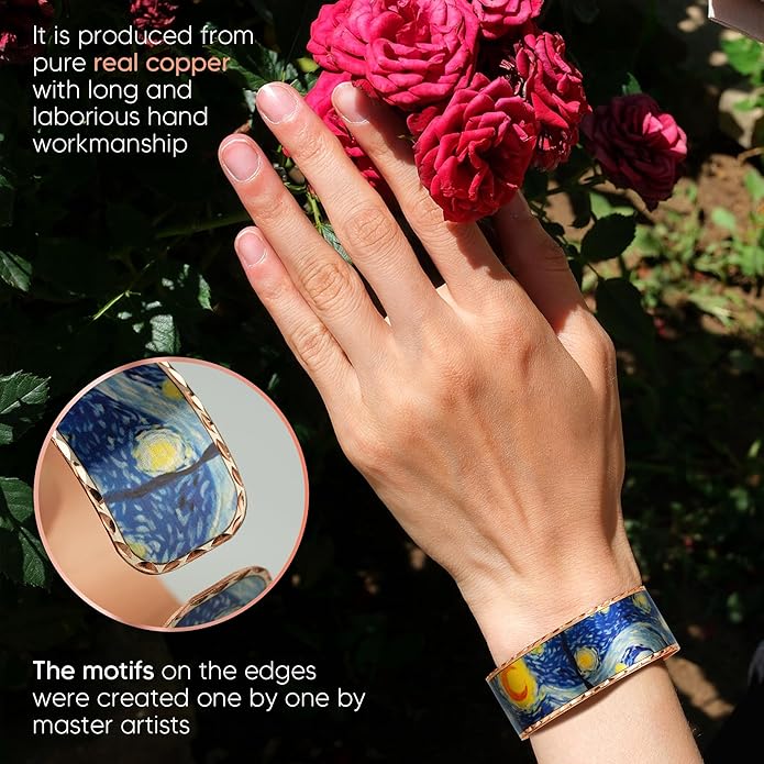 Moreni Copper Bracelet for Women with Wooden Gift Box – Art-Inspired Elegant & Timeless Handmade Jewelry Gift